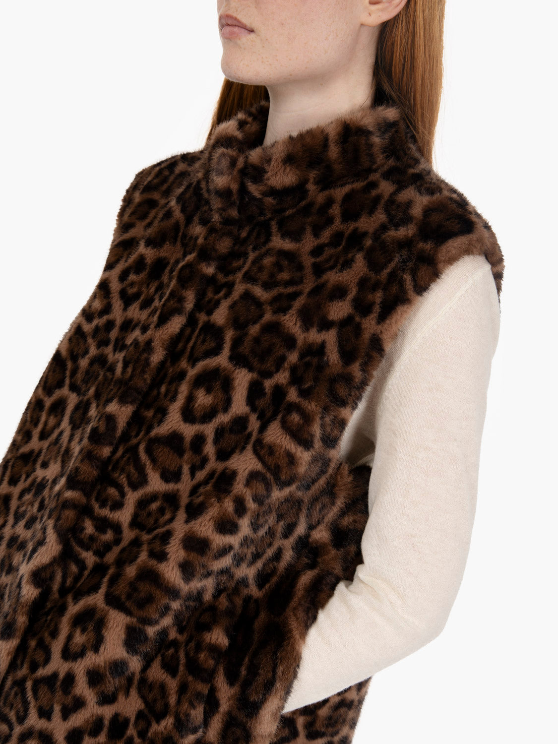 Gilet in ecopelliccia maculato