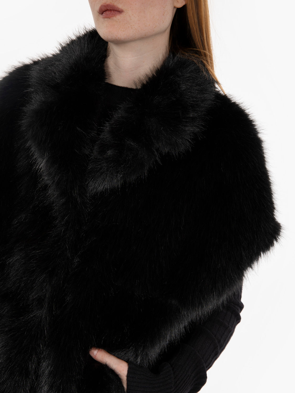 Gilet in ecopelliccia nera