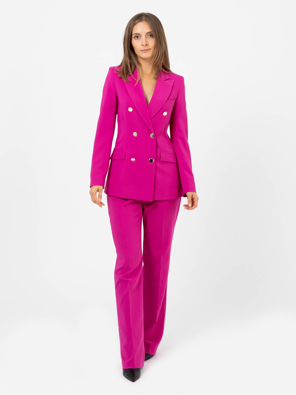 Pantaloni dritti morbidi malva