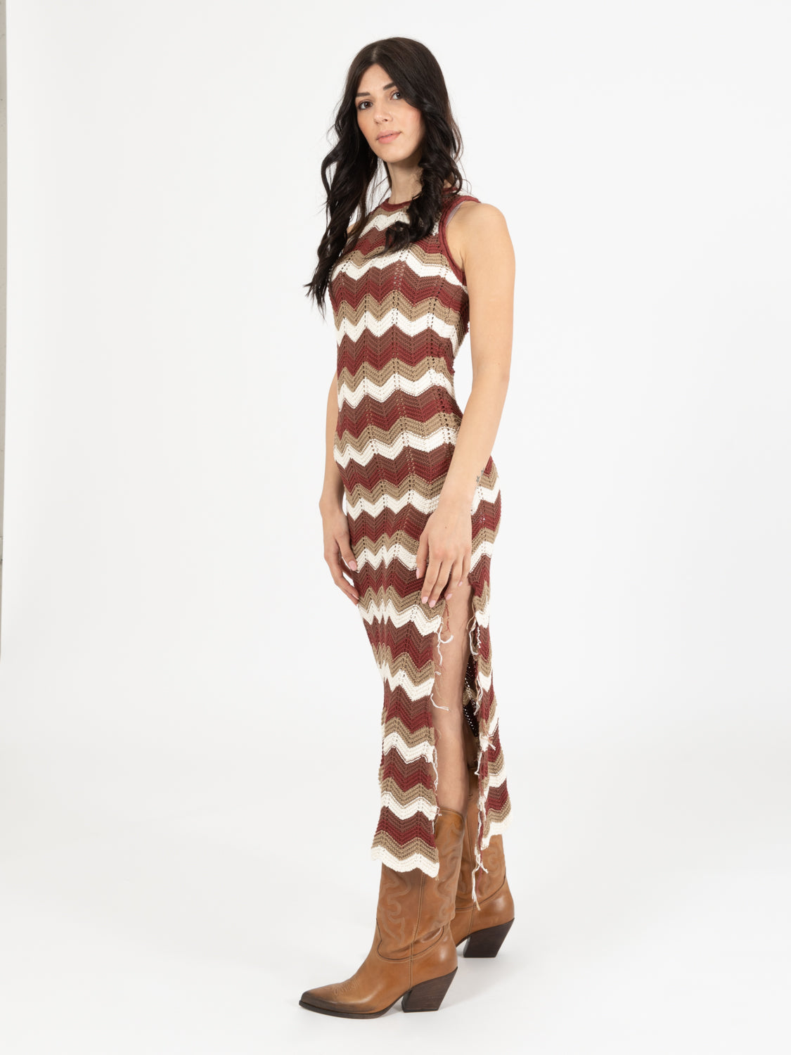 Abito lungo in maglia crotchet