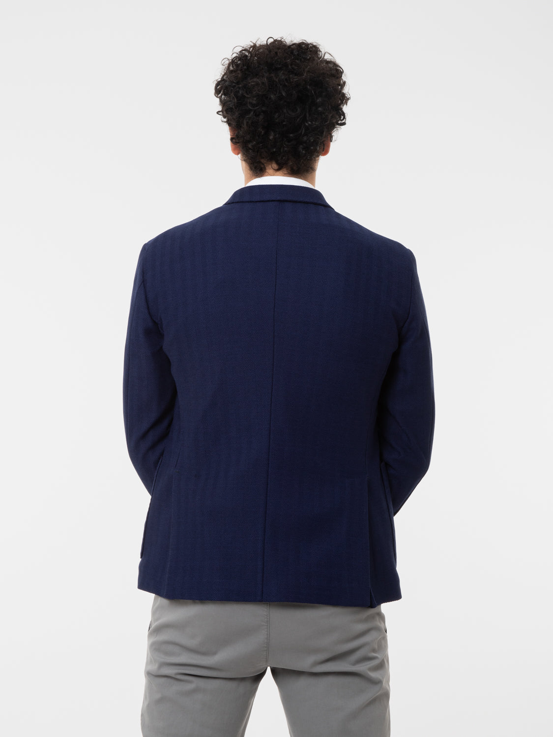 Blazer jersey spinato royal blue