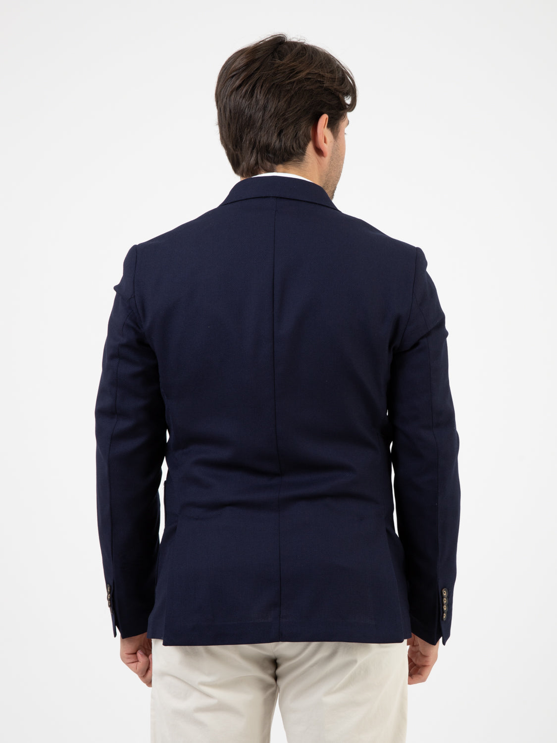 Blazer nido d'ape stretch blu