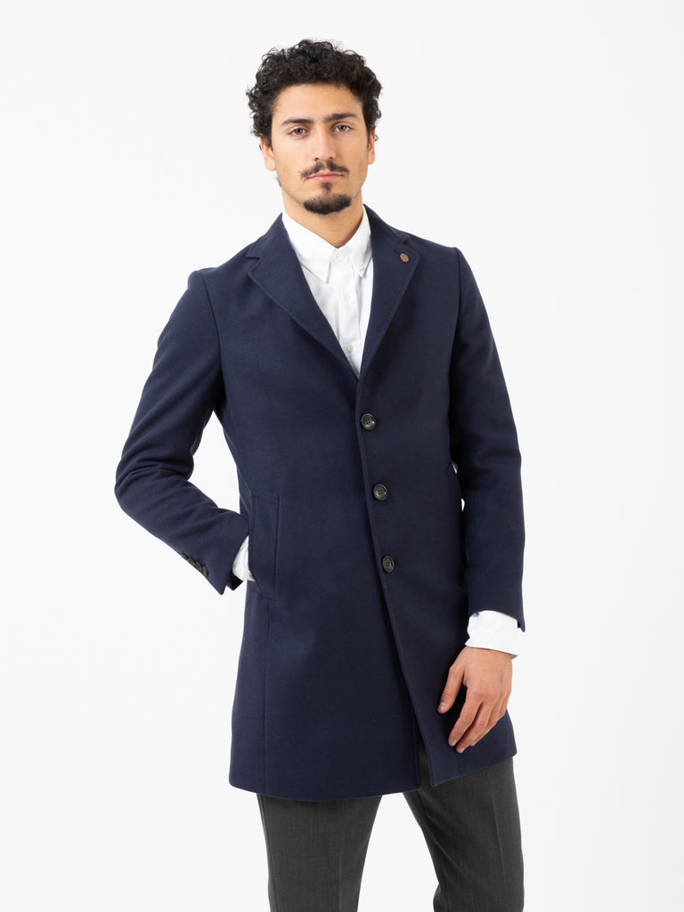 ALESSANDRO GILLES - Cappotto slim in panno blu