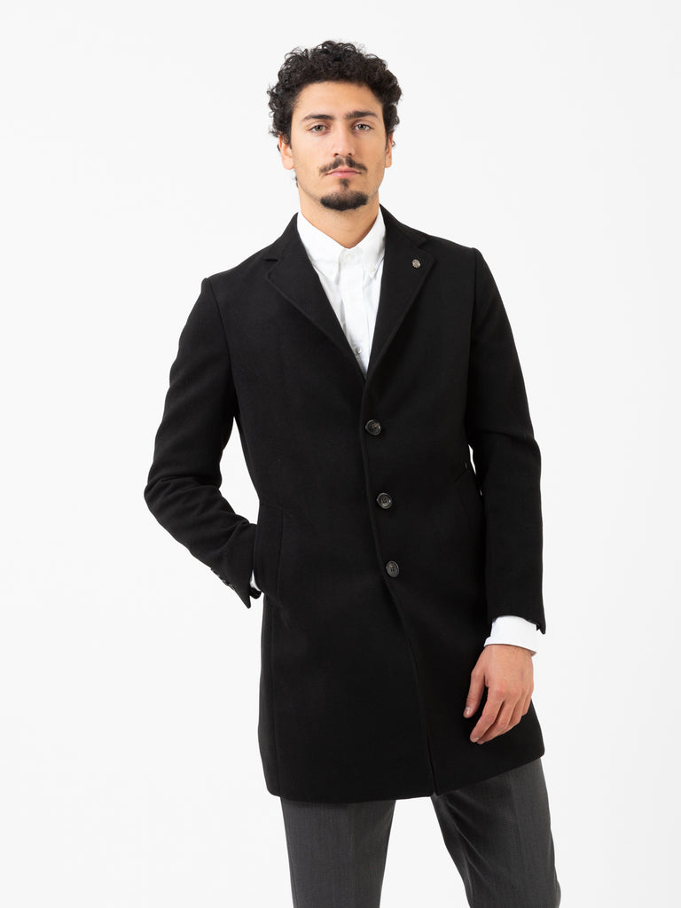 ALESSANDRO GILLES - Cappotto slim in panno nero