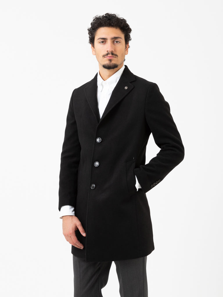 ALESSANDRO GILLES - Cappotto slim in panno nero