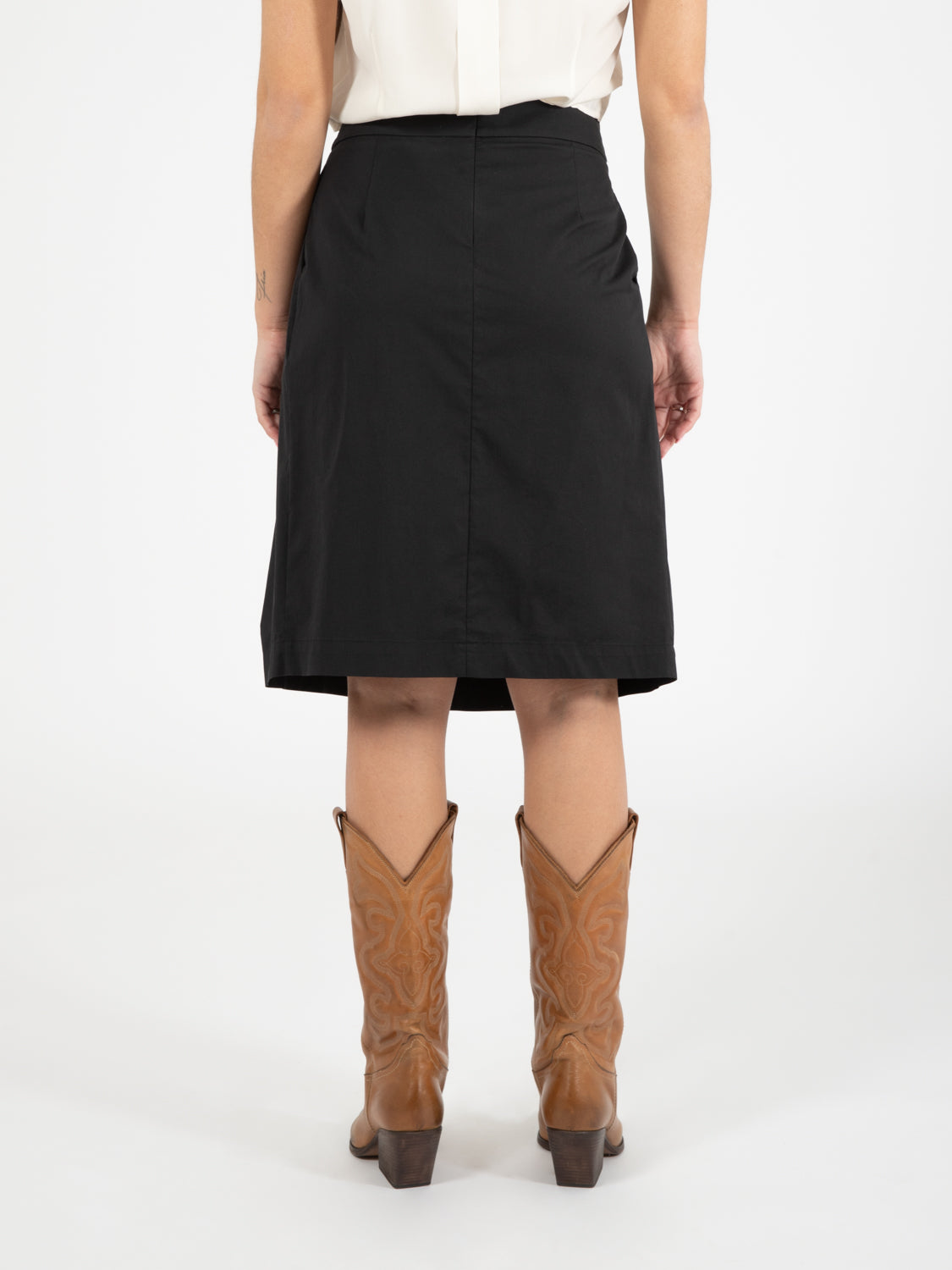 Black Diamond Wrap Midi Skirt