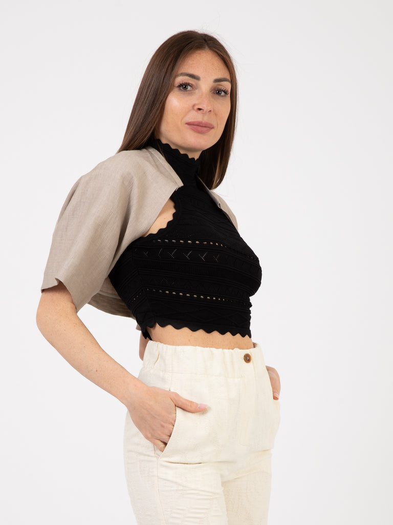 ALYSI - Coprispalle Raw linen pietra