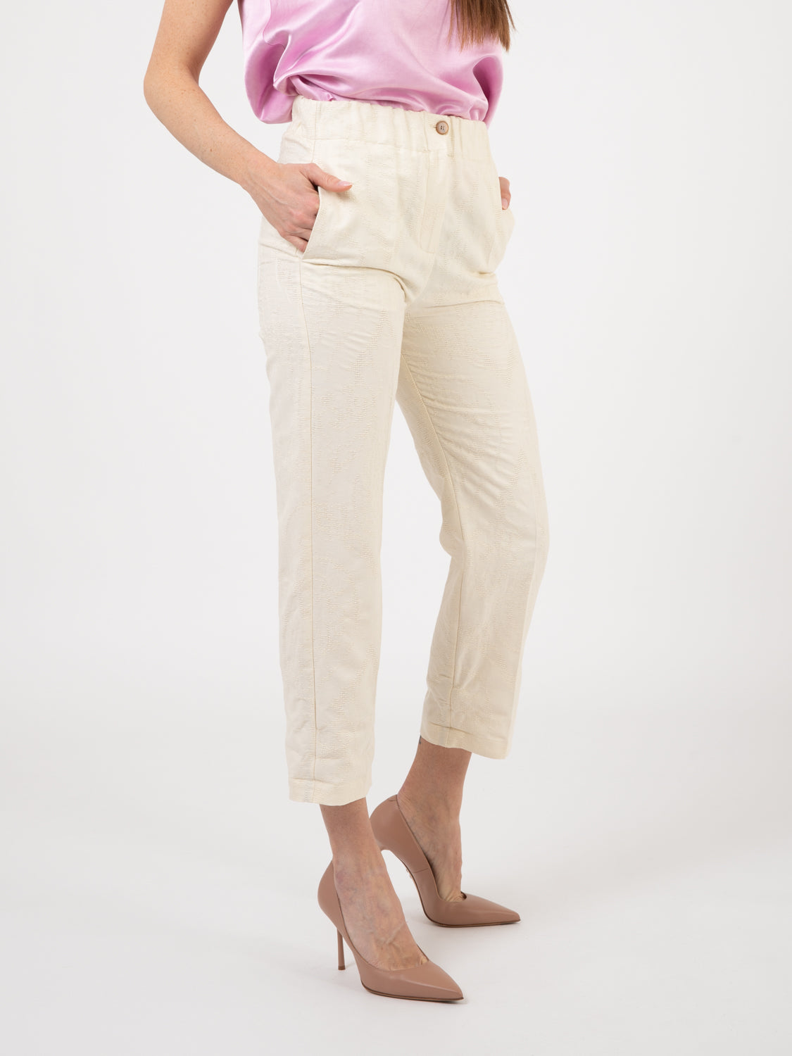 Pantaloni a sigaretta ajouré burro