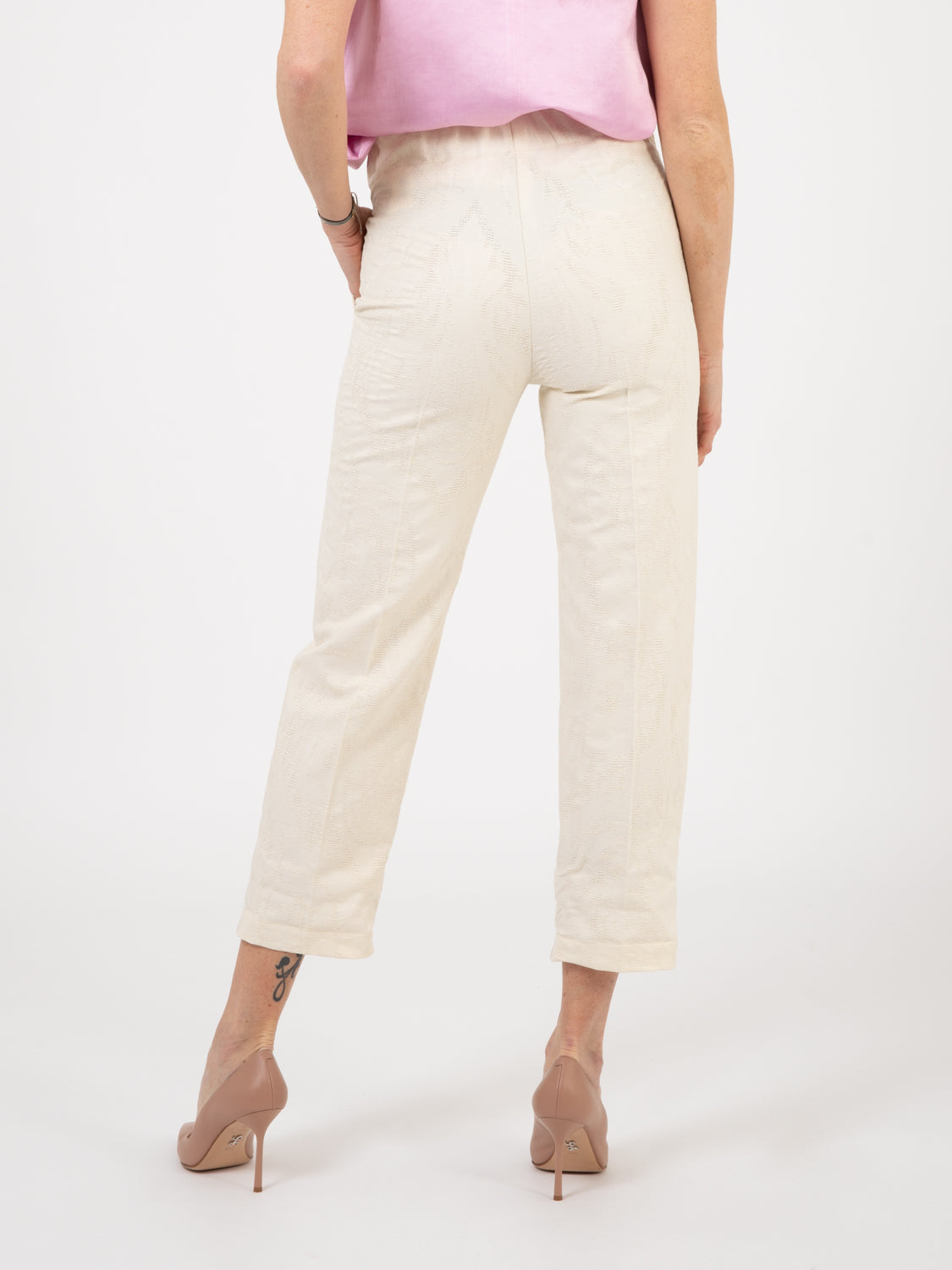 Pantaloni a sigaretta ajouré burro