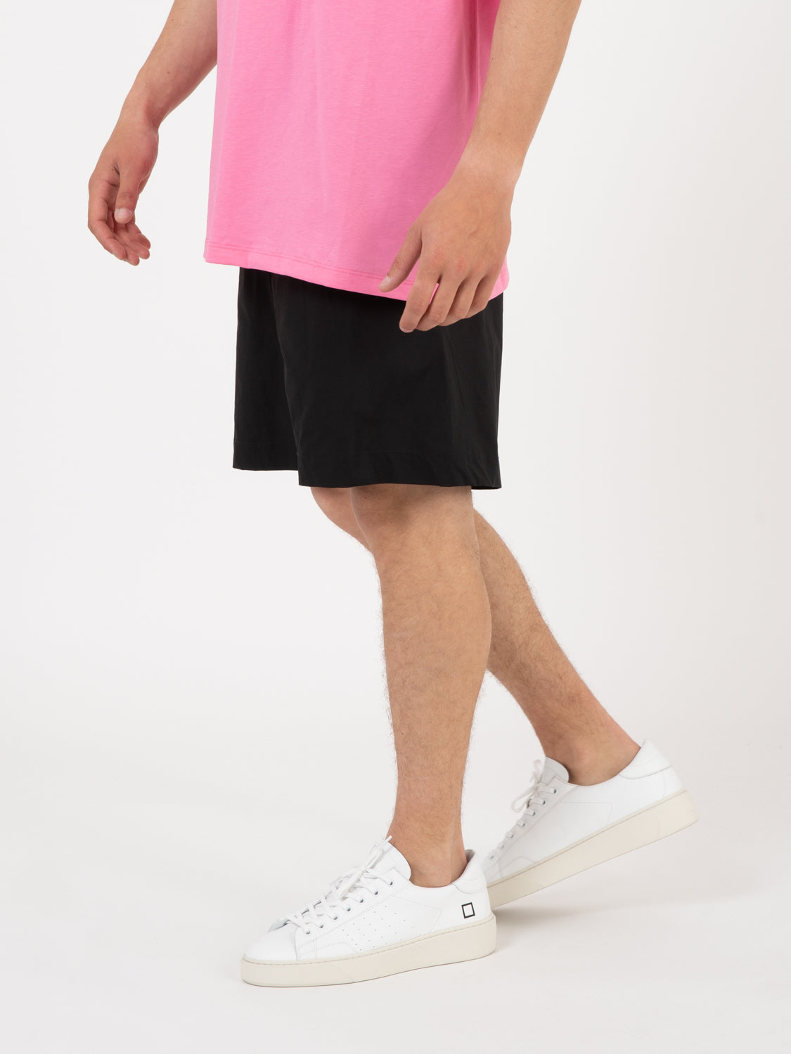 Black cotton Bermuda shorts