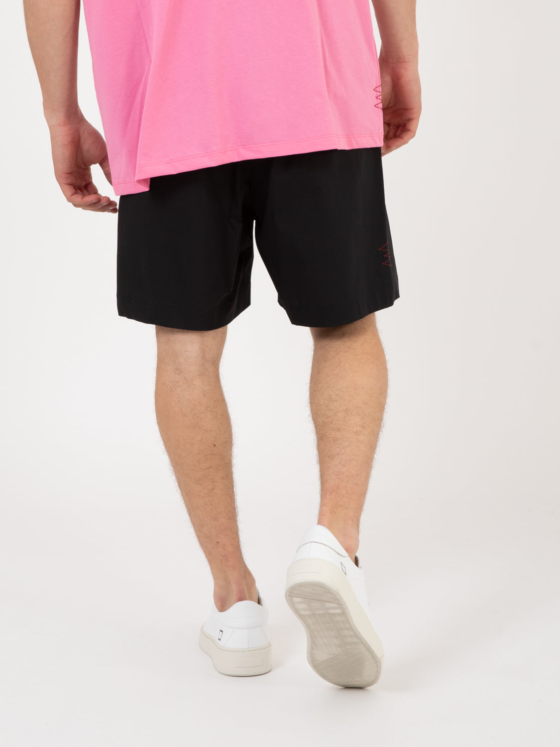 Black cotton Bermuda shorts