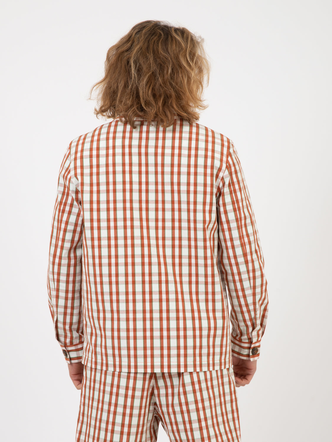 Giacca camicia a quadri ruggine