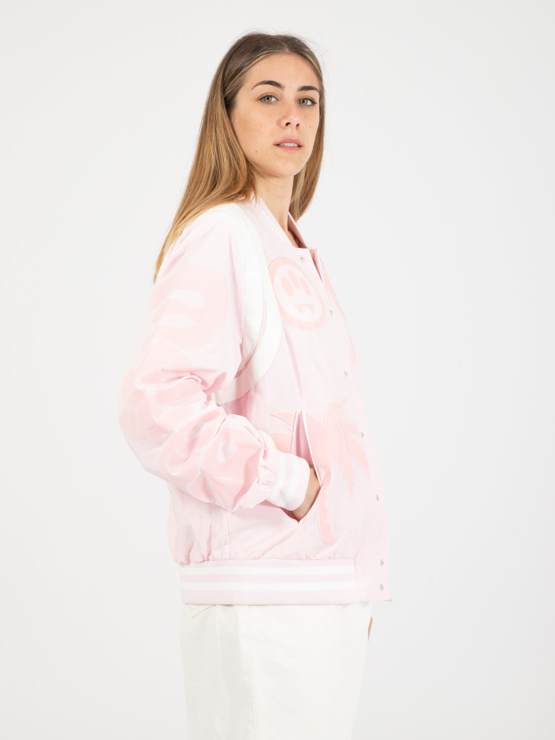 Bomber jacket nylon light pink