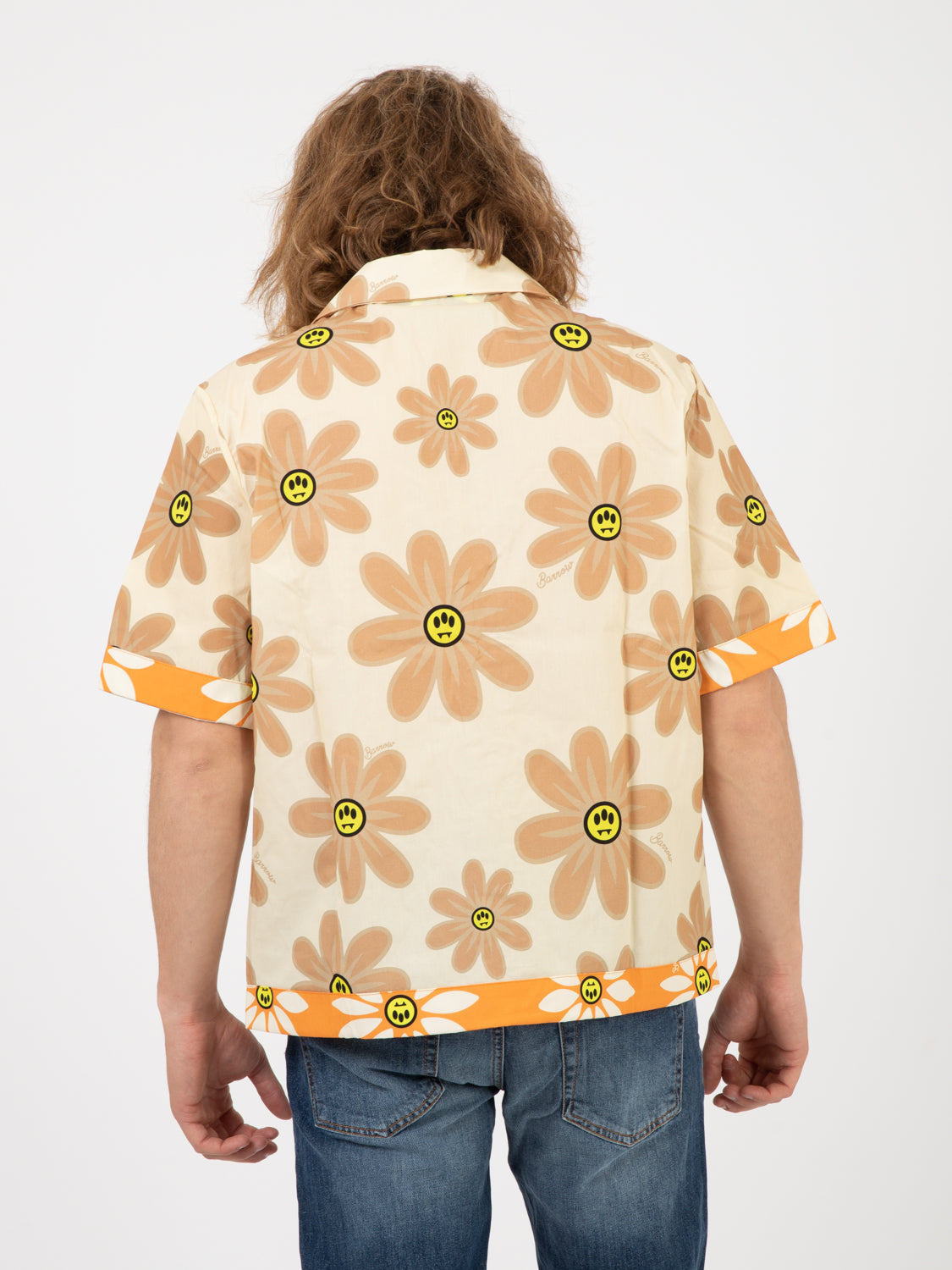 Camicia manica corta popeline fantasia floreale