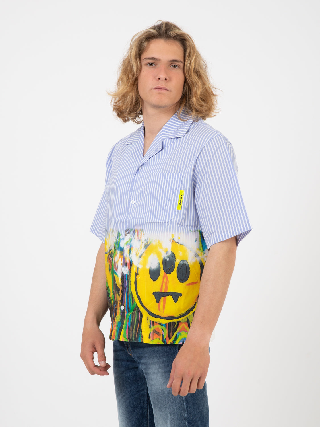 Camicia manica corta popeline fantasia