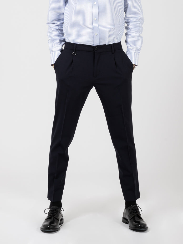 BE ABLE - Pantaloni Riccardo con coulisse blu navy