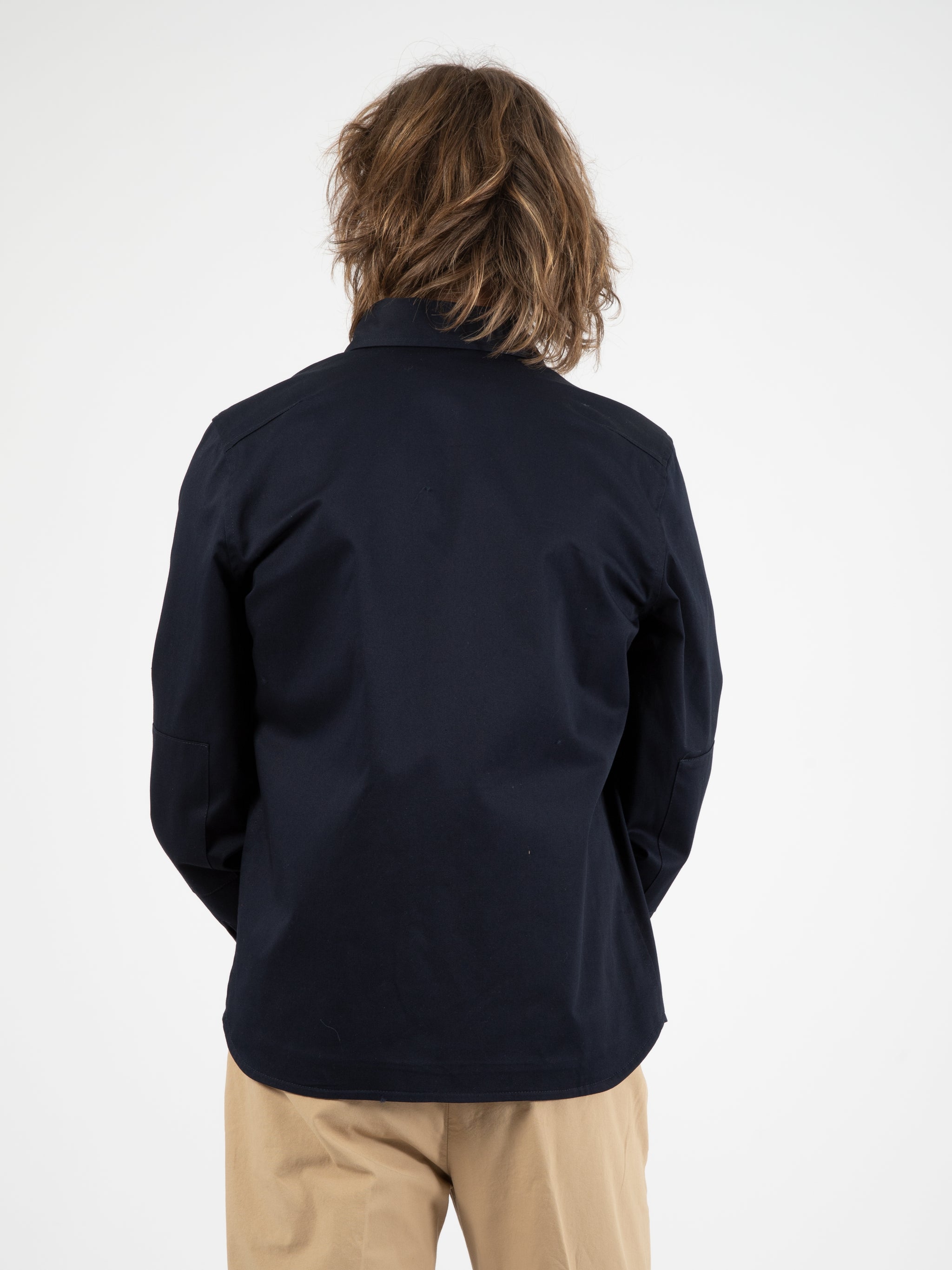 Blue cotton shirt jacket