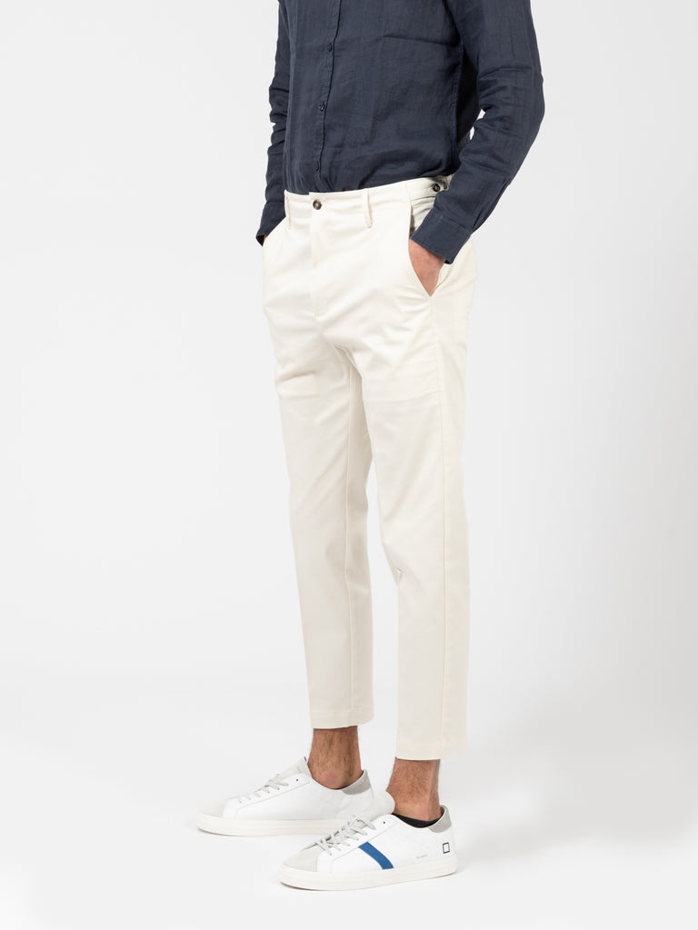 BEAUCOUP - Pantaloni in tela di cotone panna