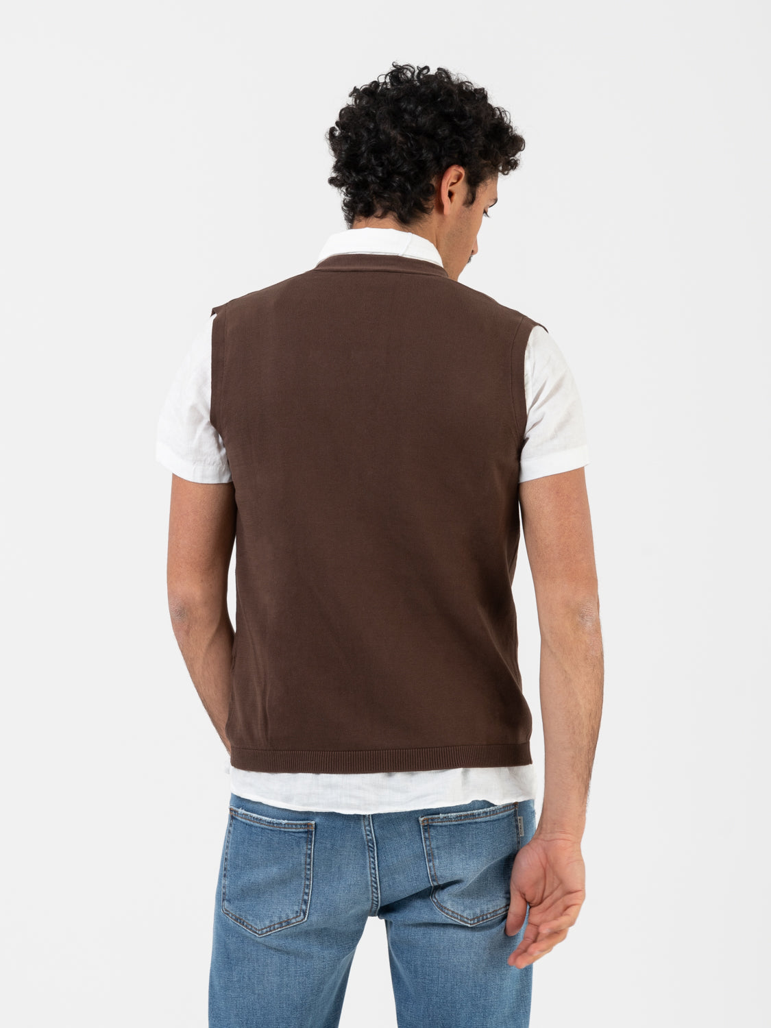 Gilet con bottoni fondi testa di moro