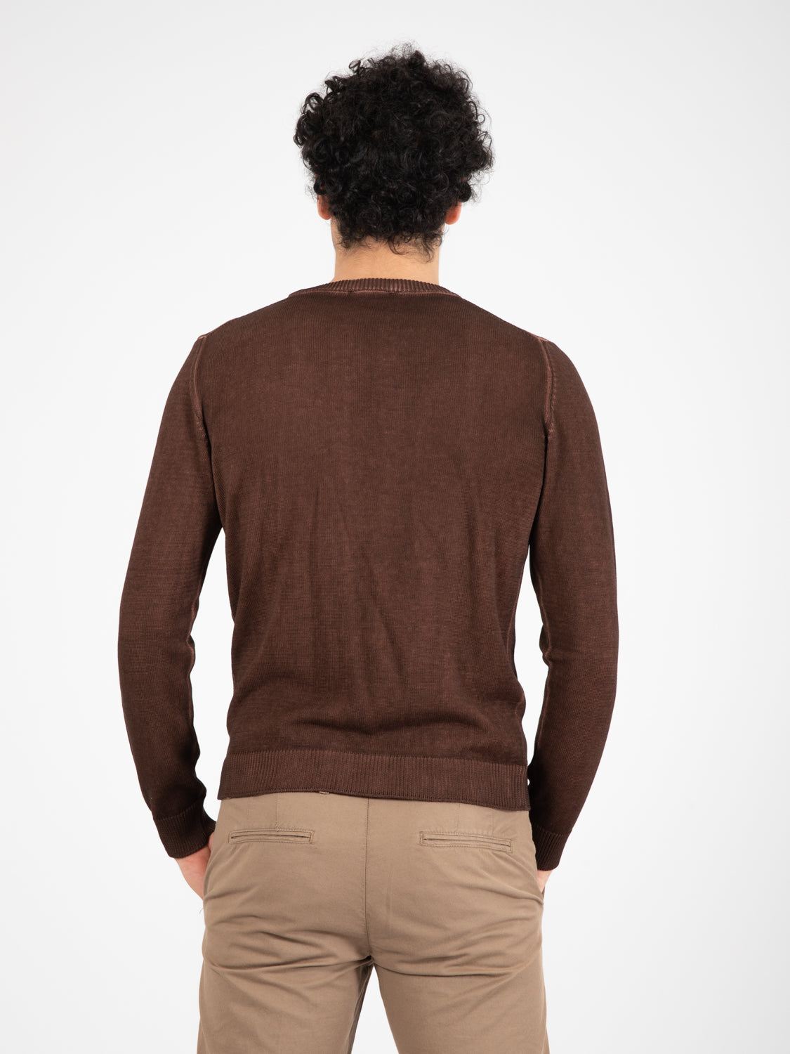 Maglia girocollo old 7 fili testa di moro