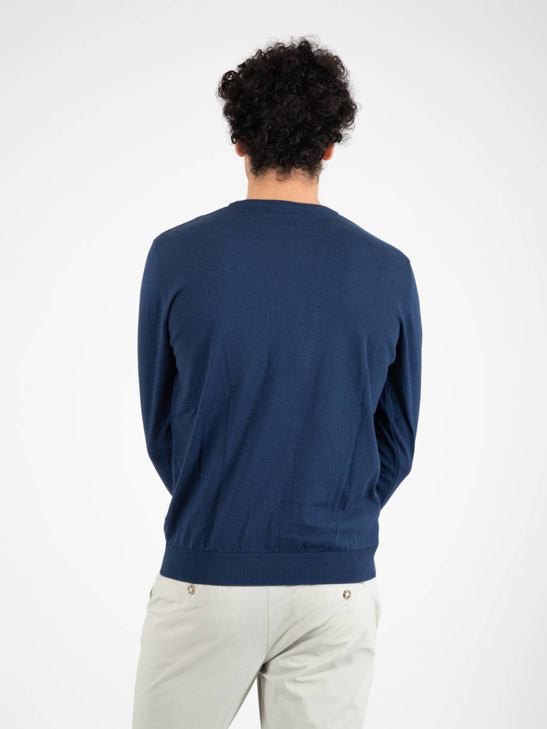 Maglione girocollo classico blu chiaro