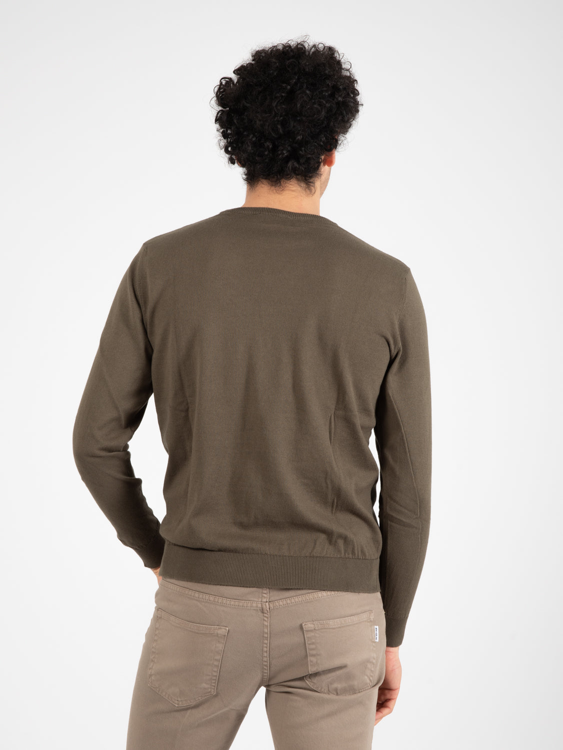 Maglione girocollo classico verde militare