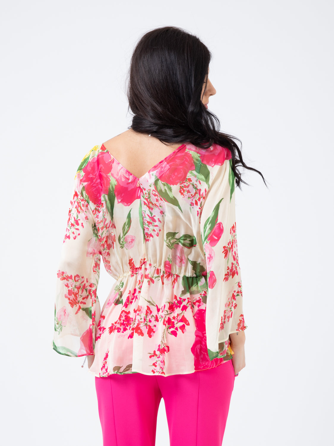 Painted Flowers Print Blouse