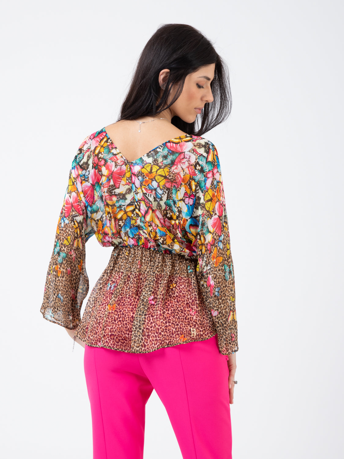 Wild Butterflies Print Blouse