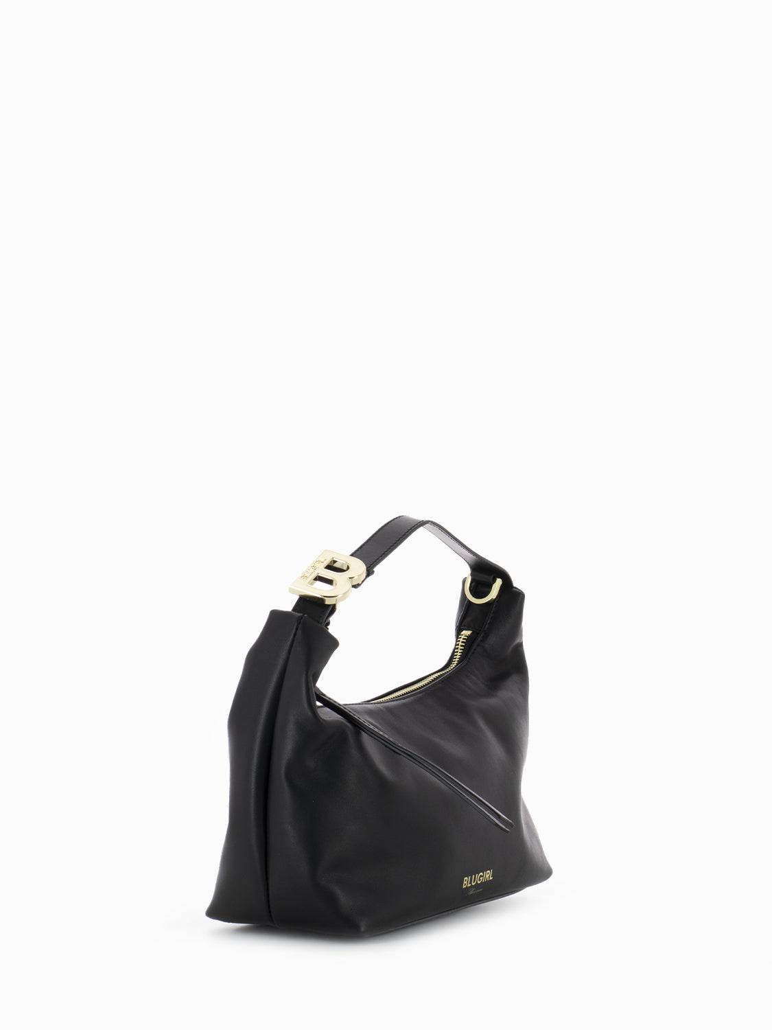 Black small zip hobo bag