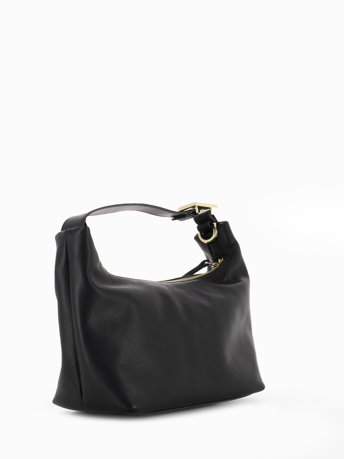 Black small zip hobo bag
