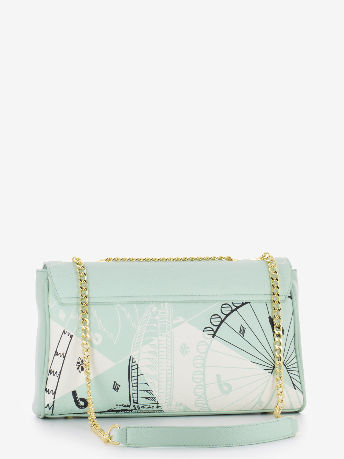 Borsa a spalla Cartoline verde
