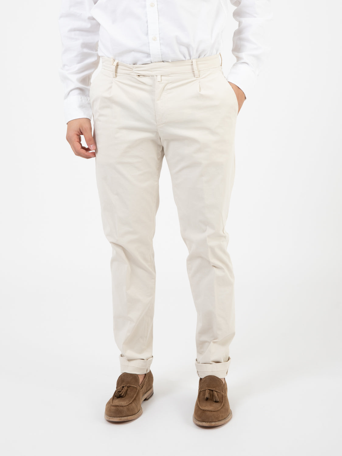 BG07 beige gabardine trousers