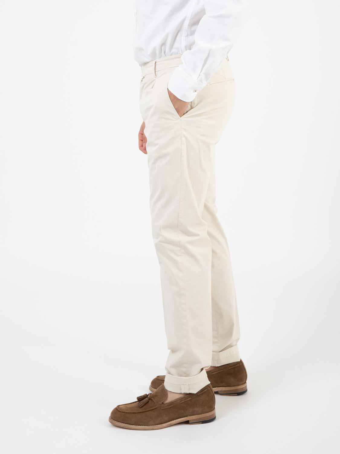 BG07 beige gabardine trousers