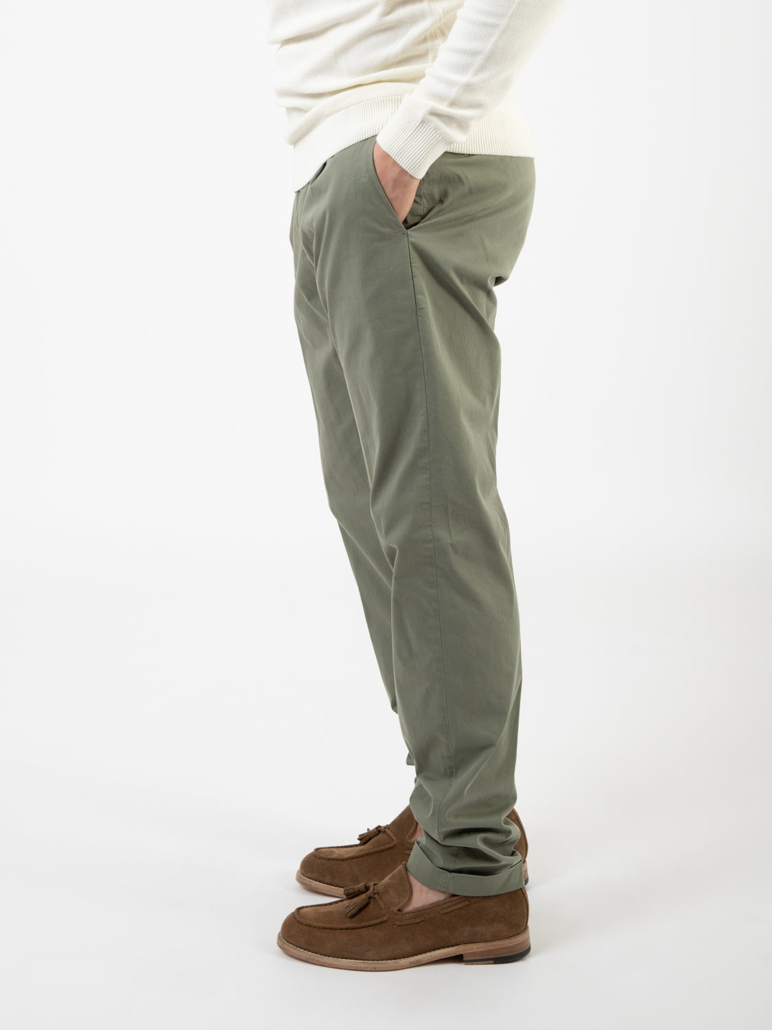 BG07 green gabardine trousers