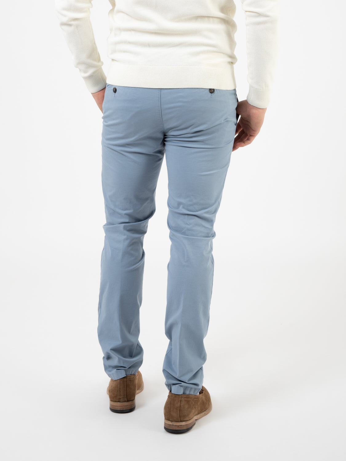 Pantaloni in cotone stretch azzurri