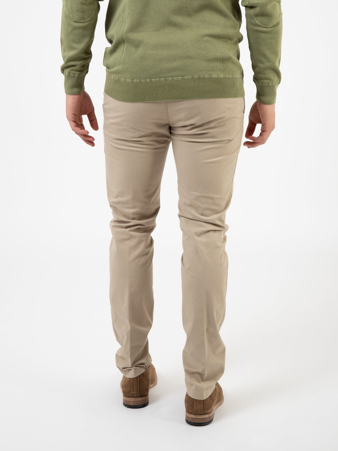 Pantaloni in cotone stretch beige