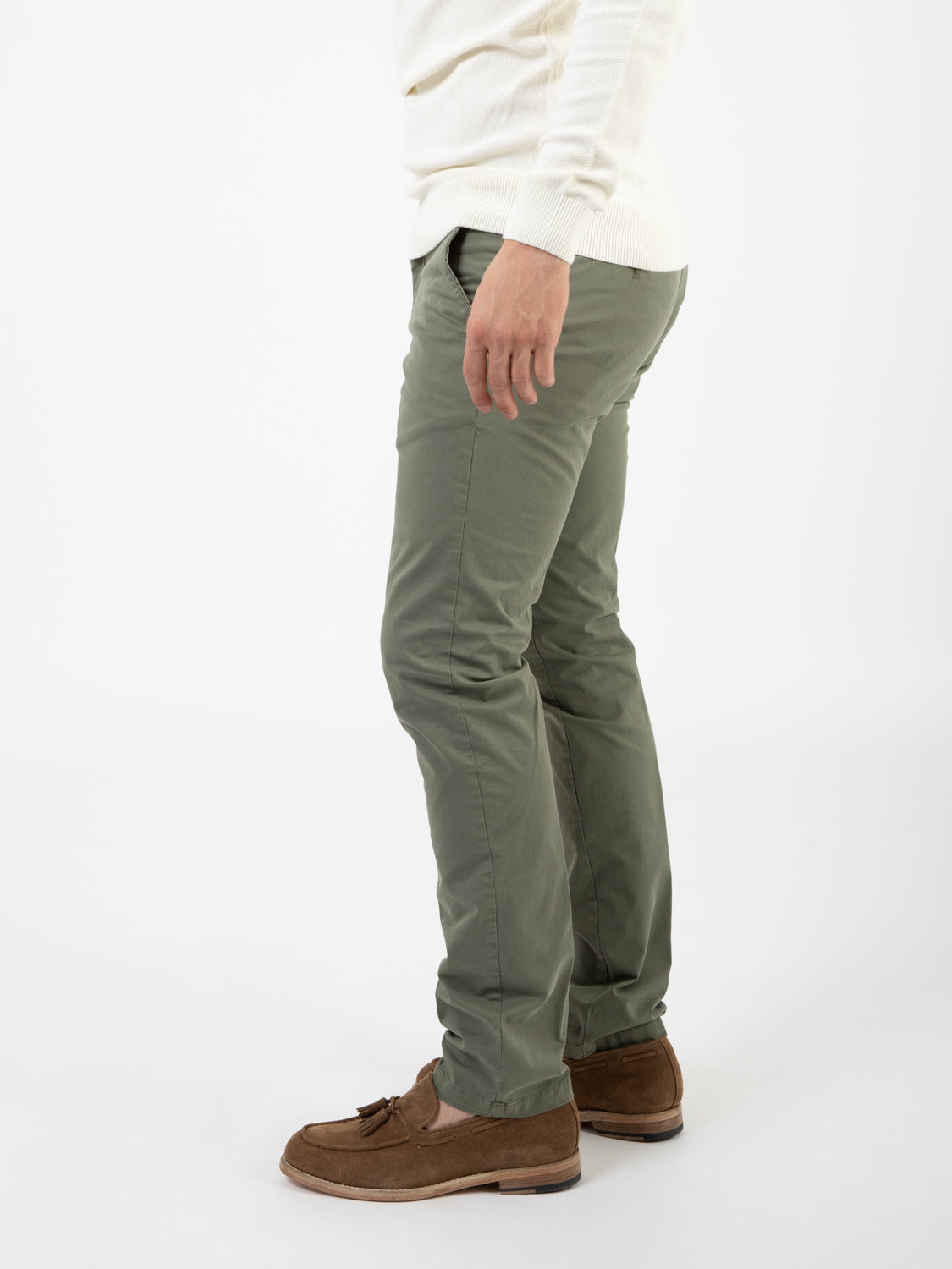 Pantaloni in cotone stretch verdi