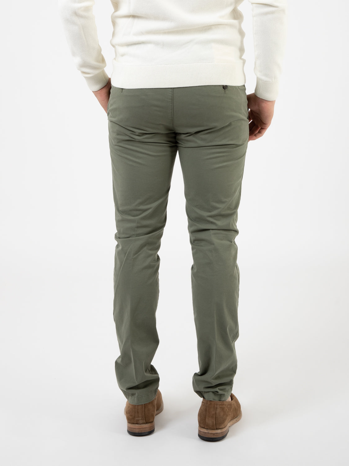 Pantaloni in cotone stretch verdi