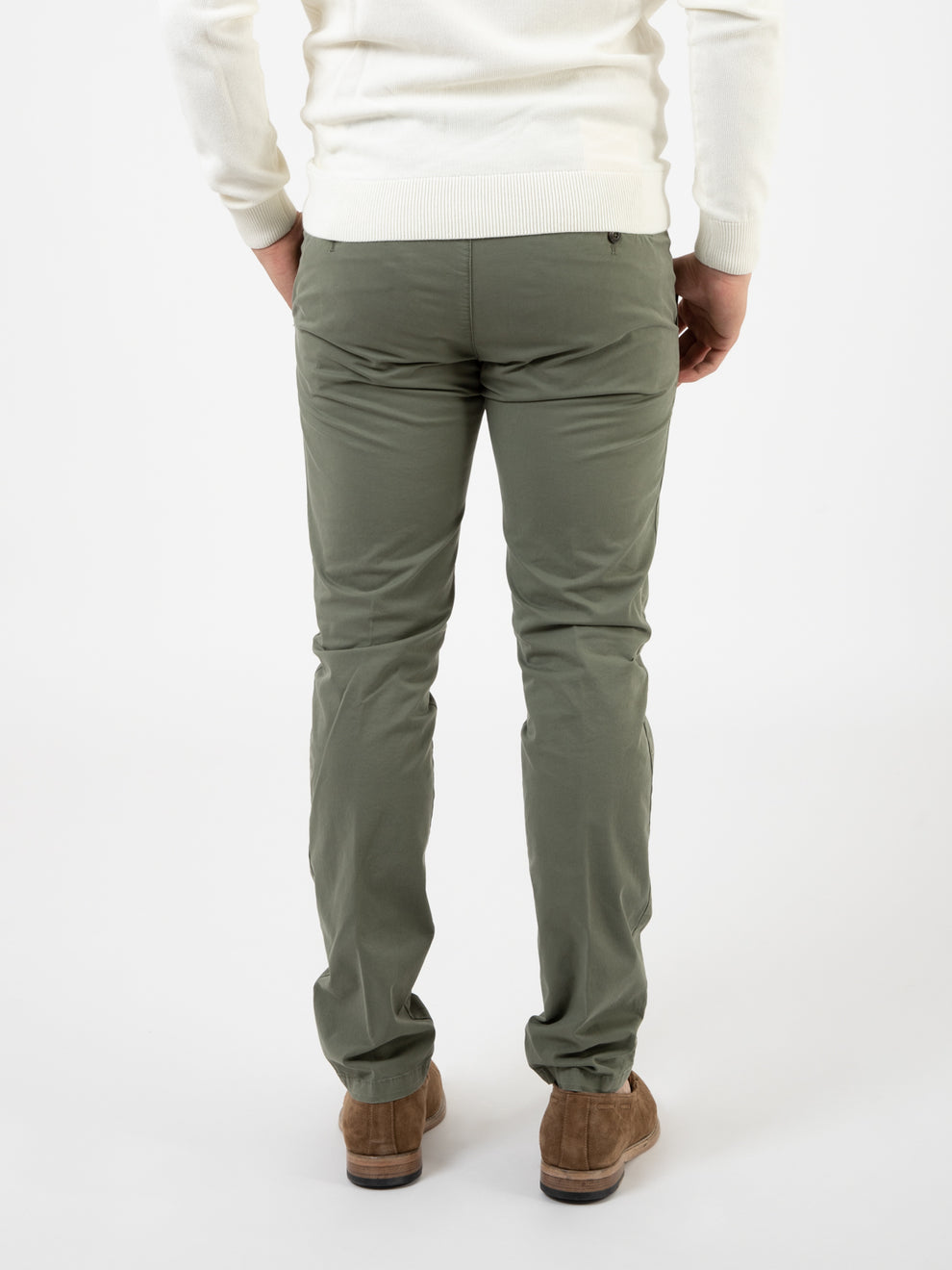 Green Stretch Cotton Trousers