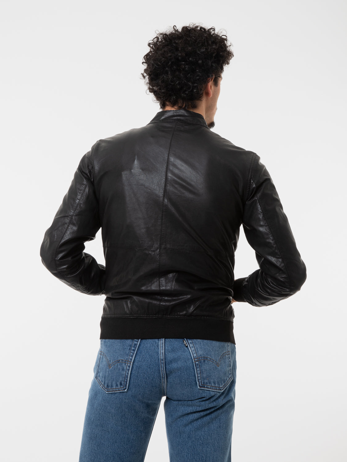 Bomber in nappa nero