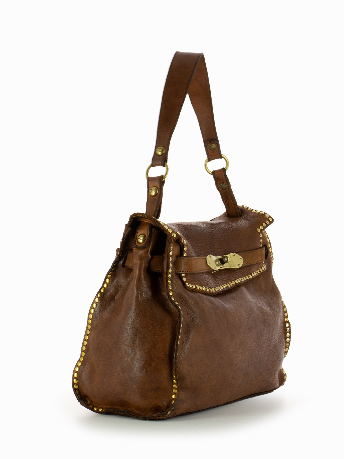 Kura medium cognac one-shoulder bag