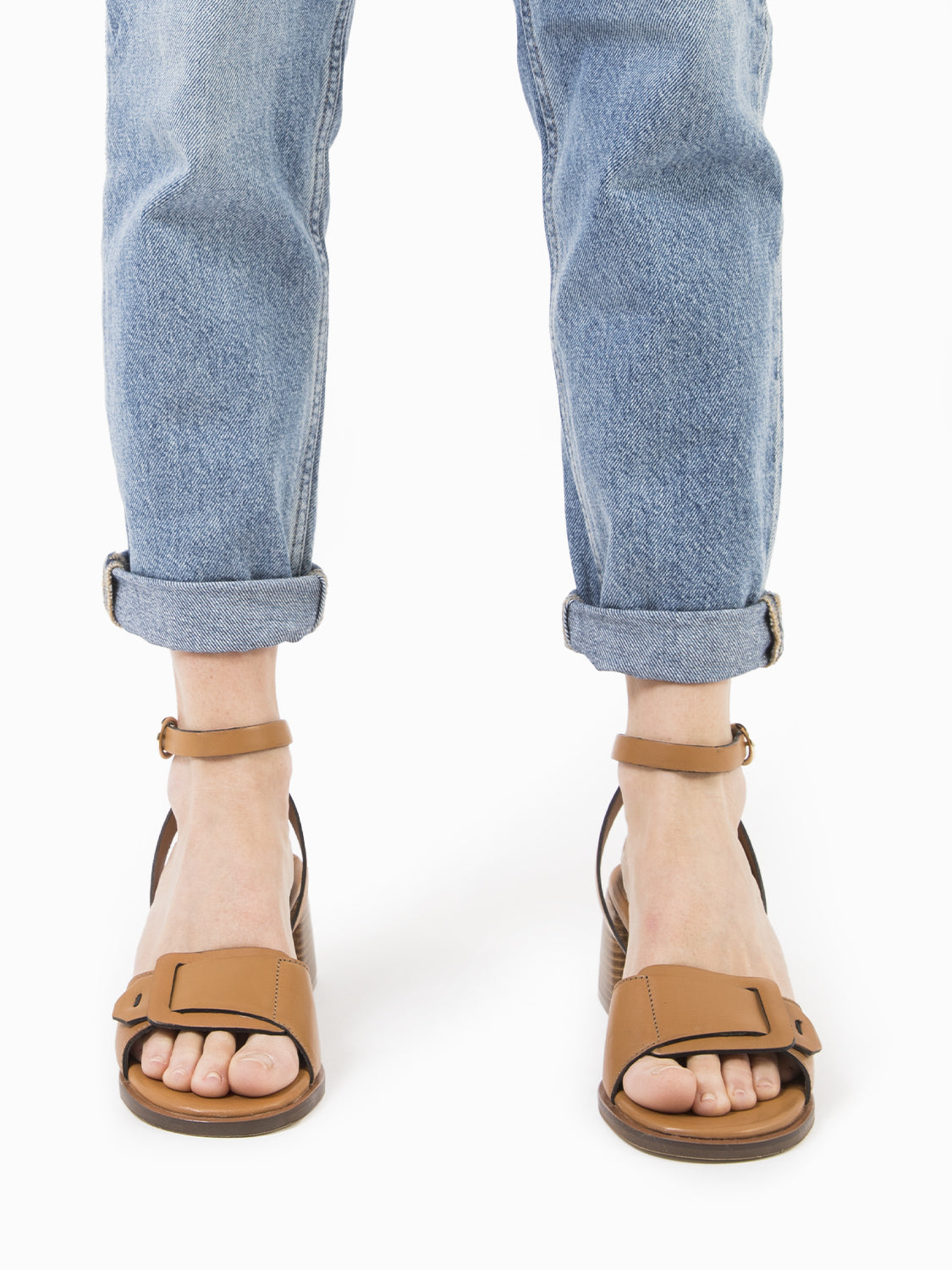 Athena Trim Leather Buckle Sandals
