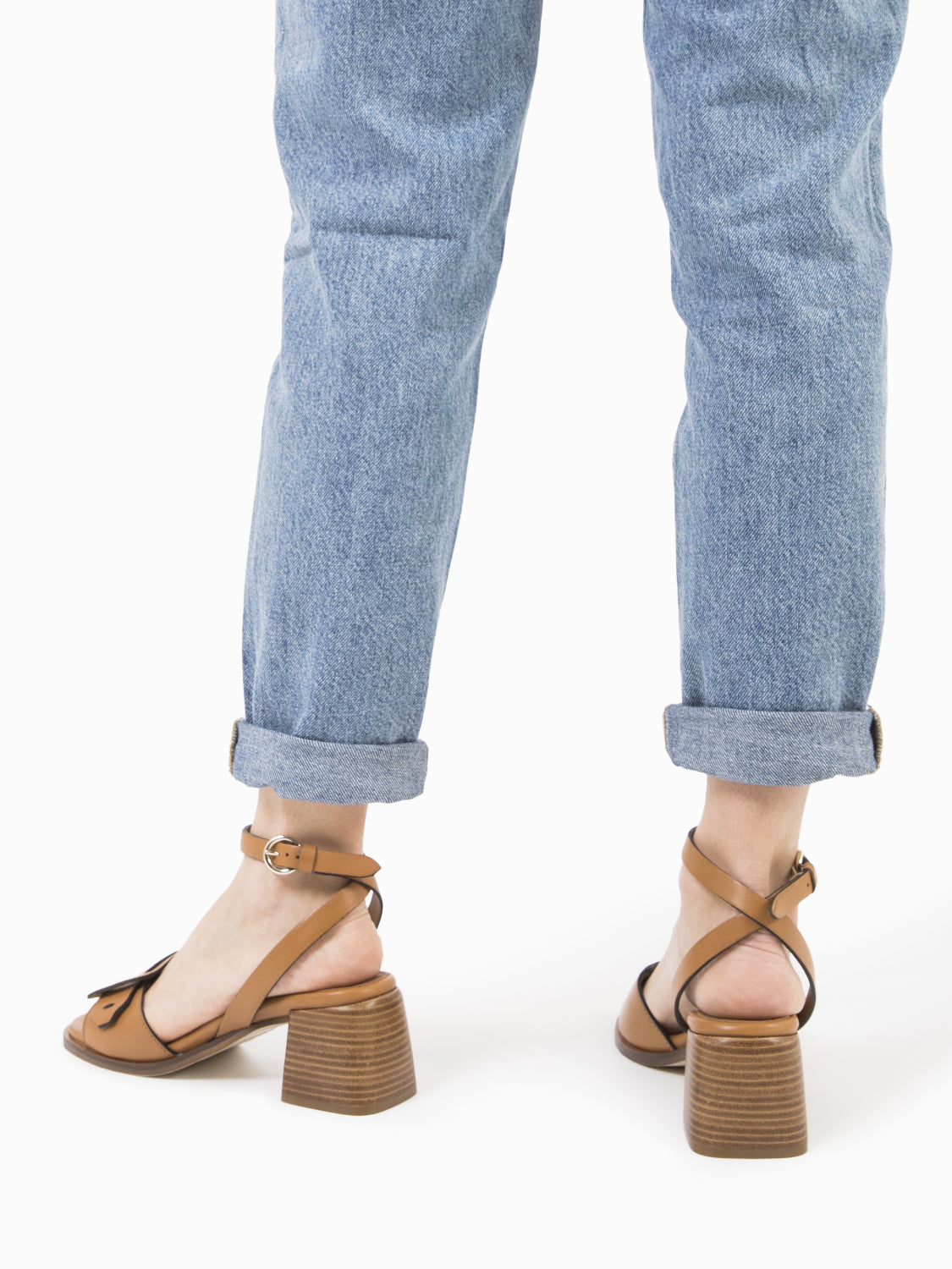 Athena Trim Leather Buckle Sandals