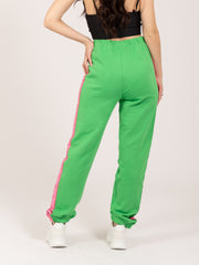 CHIARA FERRAGNI - Joggers Logo Tone Down diagonal fleece vibrant green
