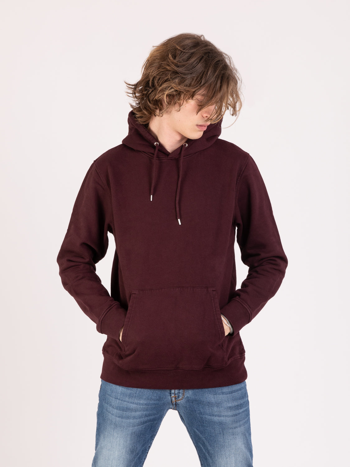 Felpa hoodie Classic Organic oxblood red