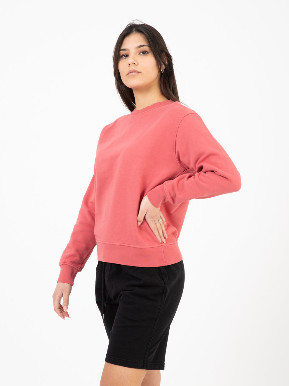 Felpa W Classic Organic raspberry pink