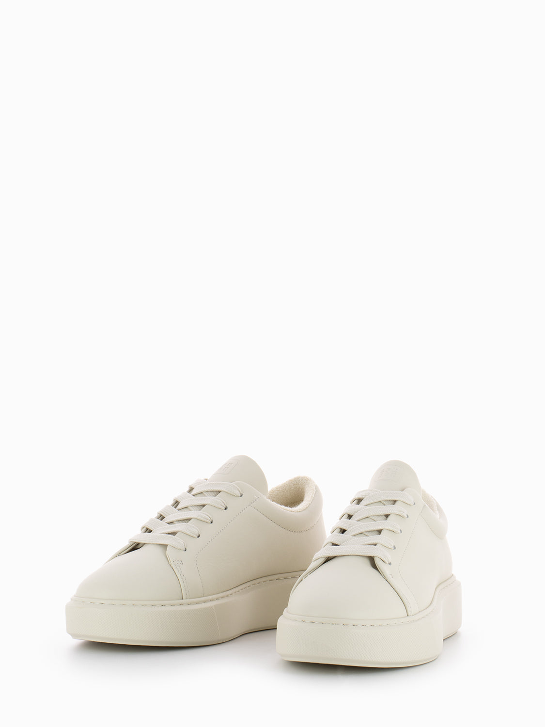 Sneakers W in pelle beige
