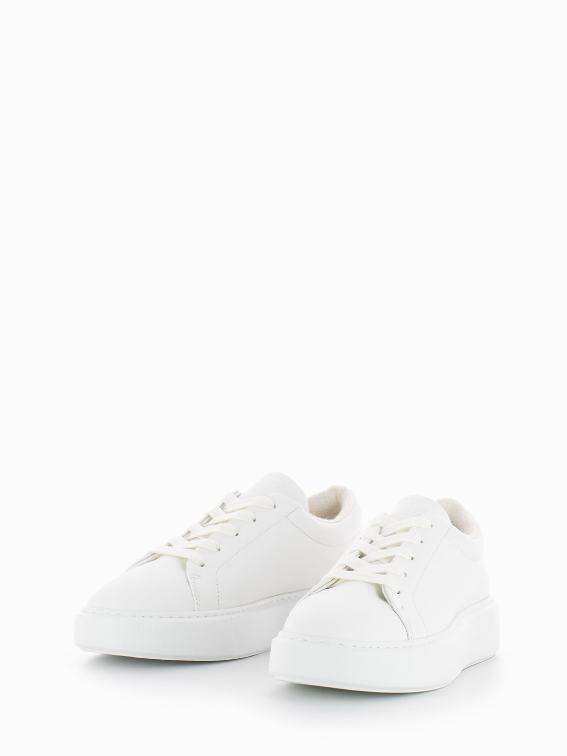 Sneakers W in pelle warm white
