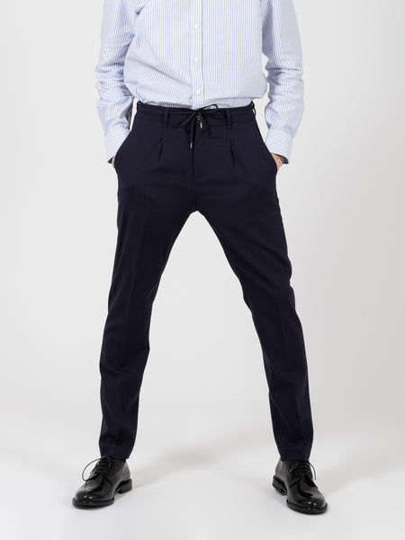 Pantaloni Mitte 916 blu con coulisse