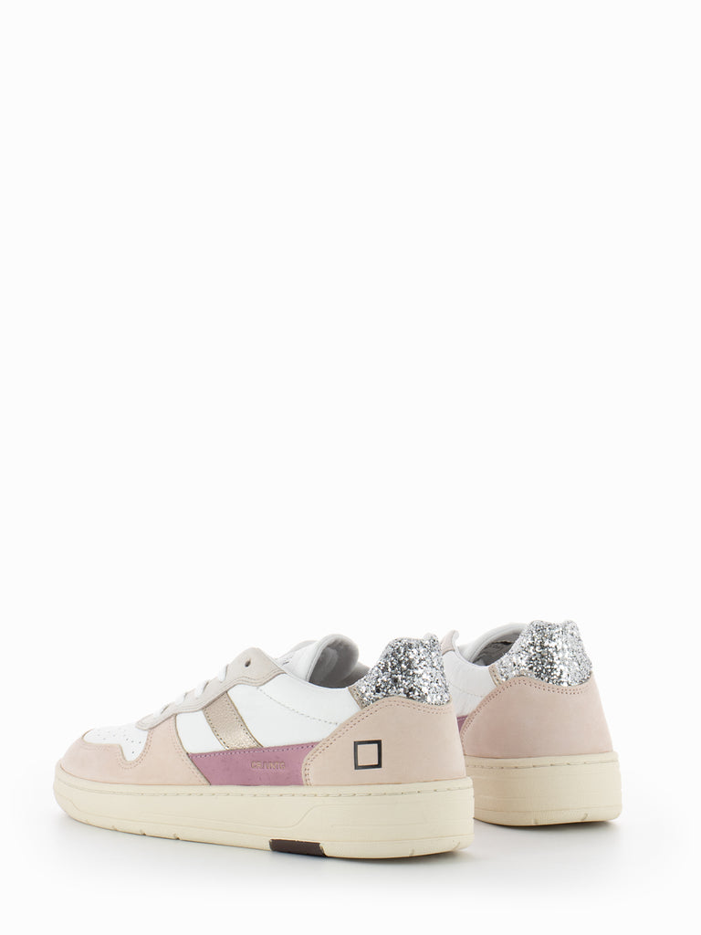 D.A.T.E. SNEAKERS COURT 2.0 VINTAGE CALF Donna White Pink